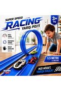 3.5m Esnek Yarış-Araba Pisti Kıvrılabilir Mavi Renk - Super Speed Racing