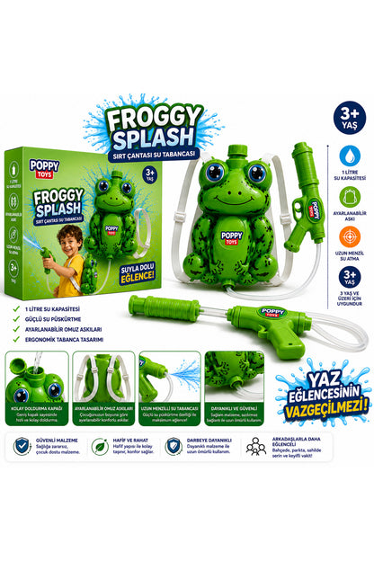 Froggy Splash Su Çantası 1000ML - Su Tabancası Çantalı Oyuncak