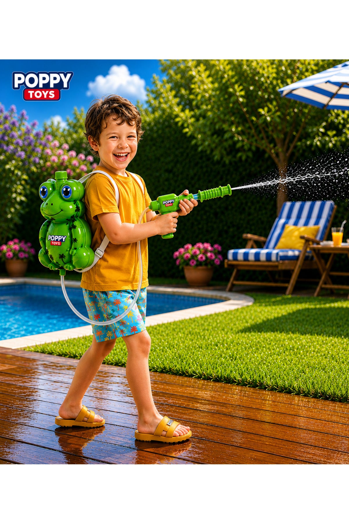 Froggy Splash Su Çantası 1000ML - Su Tabancası Çantalı Oyuncak